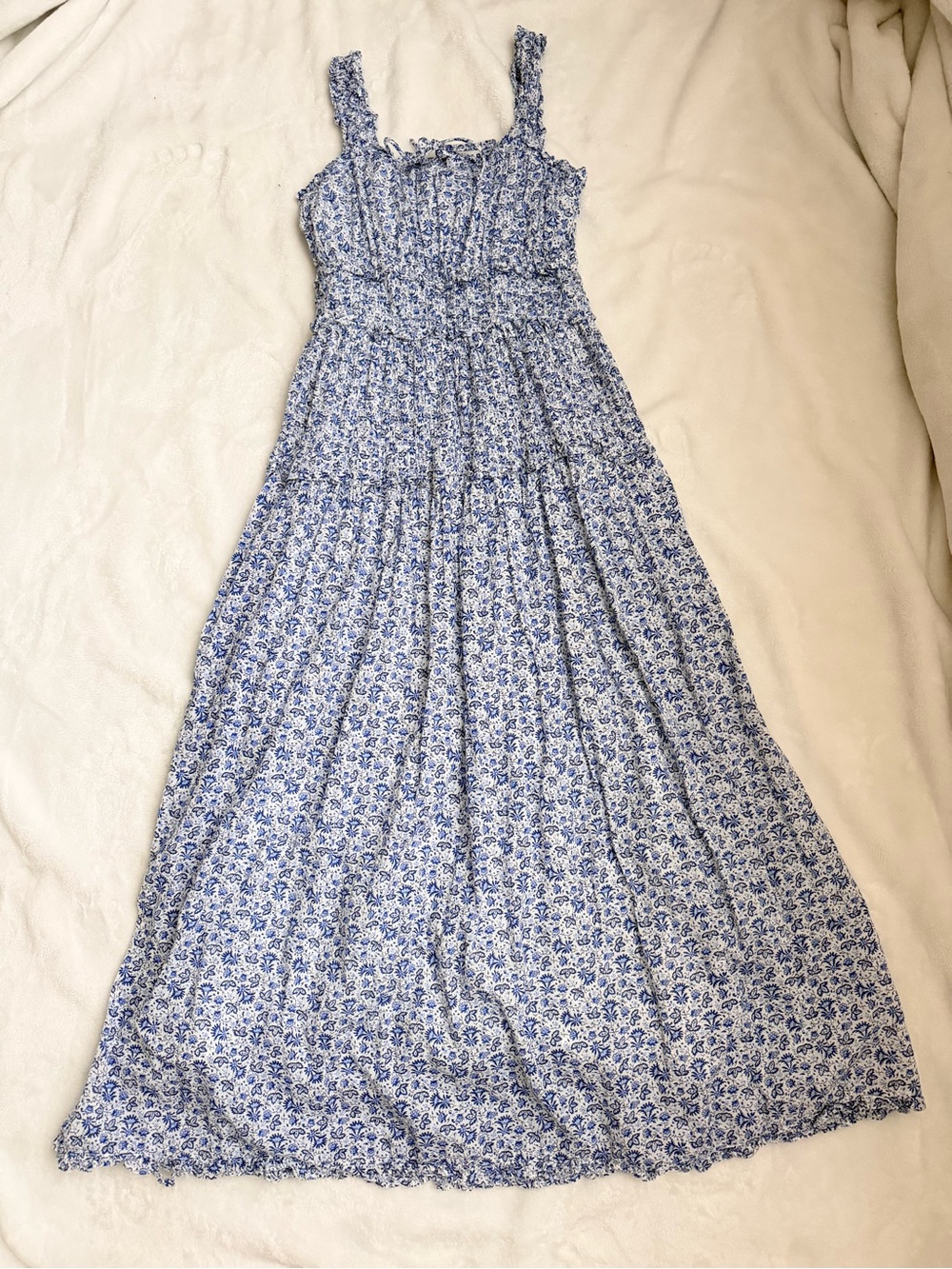 GAP x Doen Blue Floral Smocked Maxi Dress - Picture 12 of 12